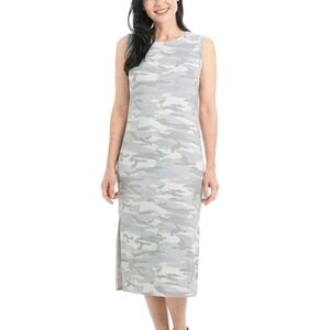 HILARY RADLEY NWT GREY CAMO SLEEVELESS DRESS LARGE